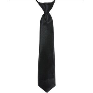 Black‎ Children's Necktie- Elastic Neck band Stretches 13" to 21"